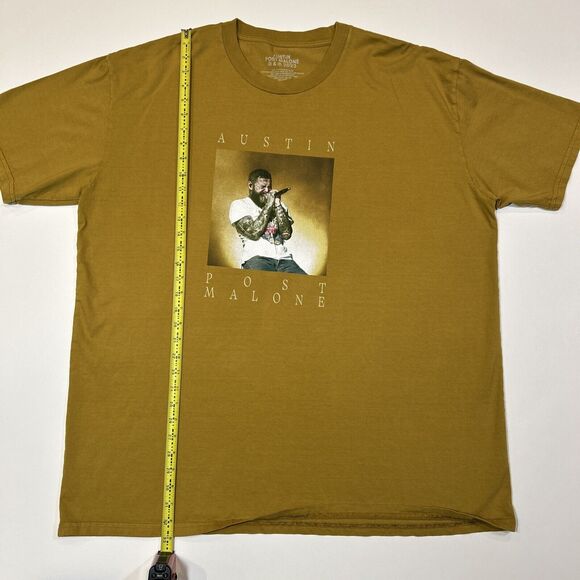 Post Malone If Yall Werent Here Id Be Crying Tour Shirt Adult 3XL Yellow Men - Picture 12 of 13